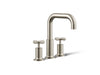 KOHLER K-T14428-3 Purist Deck-mount Bath Faucet Trim with Cross Handles, Vibrant Brushed Nickel - 3/4 view of product