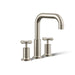 KOHLER K-T14428-3 Purist Deck-mount Bath Faucet Trim with Cross Handles, Vibrant Brushed Nickel - 3/4 view of product