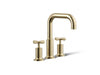 KOHLER K-T14428-3 Purist Deck-mount Bath Faucet Trim with Cross Handles, Vibrant French Gold - 3/4 view of product