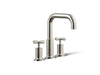 KOHLER K-T14428-3 Purist Deck-mount Bath Faucet Trim with Cross Handles, Vibrant Polished Nickel - 3/4 view of product