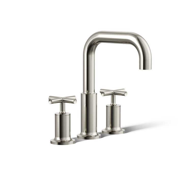 KOHLER K-T14428-3 Purist Deck-mount Bath Faucet Trim with Cross Handles, Vibrant Polished Nickel - 3/4 view of product