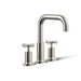 KOHLER K-T14428-3 Purist Deck-mount Bath Faucet Trim with Cross Handles, Vibrant Polished Nickel - 3/4 view of product