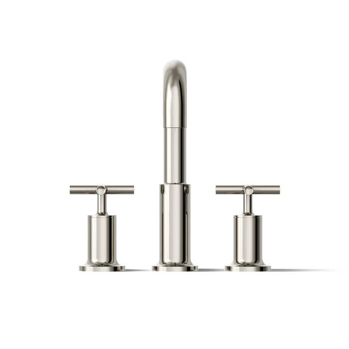 KOHLER K-T14428-3 Purist Deck-mount Bath Faucet Trim with Cross Handles, Vibrant Polished Nickel - front view of product