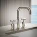 KOHLER K-T14428-3 Purist Deck-mount Bath Faucet Trim with Cross Handles, Vibrant Polished Nickel - Shows close up detail of p