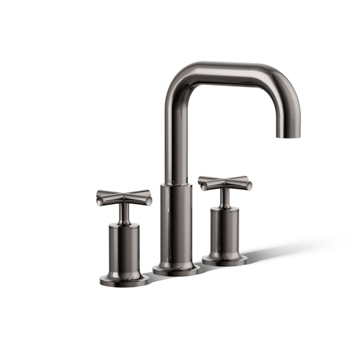 KOHLER K-T14428-3 Purist Deck-mount Bath Faucet Trim with Cross Handles, Vibrant Titanium - 3/4 view of product