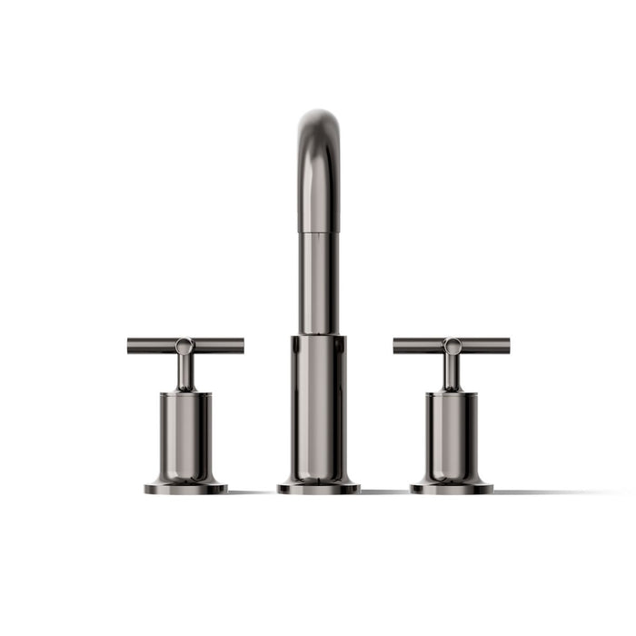 KOHLER K-T14428-3 Purist Deck-mount Bath Faucet Trim with Cross Handles, Vibrant Titanium - front view of product