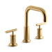 KOHLER K-T14428-4 Purist Deck-mount bath faucet trim with Lever handles, vibrant moderne brushed gold