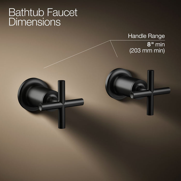 KOHLER K-T14429-3 Purist Deck- or wall-mount bath faucet handle trim with cross design
