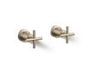 KOHLER K-T14429-3 Purist Deck- or wall-mount bath faucet handle trim with cross design, vibrant brushed bronze