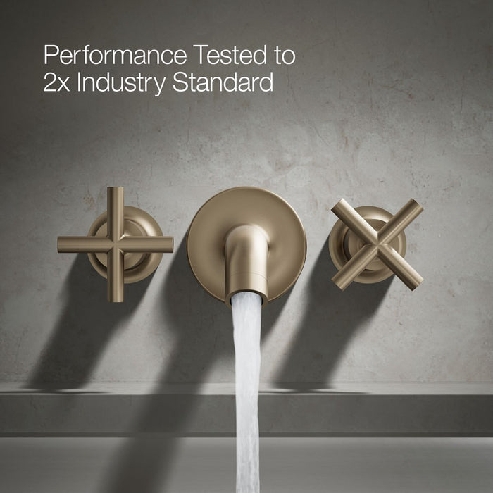 KOHLER K-T14429-3 Purist Deck- or wall-mount bath faucet handle trim with cross design, vibrant brushed bronze - view 3