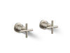 KOHLER K-T14429-3 Purist Deck- or Wall-mount Bath Faucet Handle Trim with Cross Design, vibrant brushed nickel
