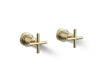 KOHLER K-T14429-3 Purist Deck- or wall-mount bath faucet handle trim with cross design, vibrant french gold