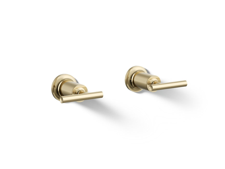 KOHLER K-T14429-4 Purist Deck- or wall-mount bath faucet handle trim with lever design, vibrant french gold