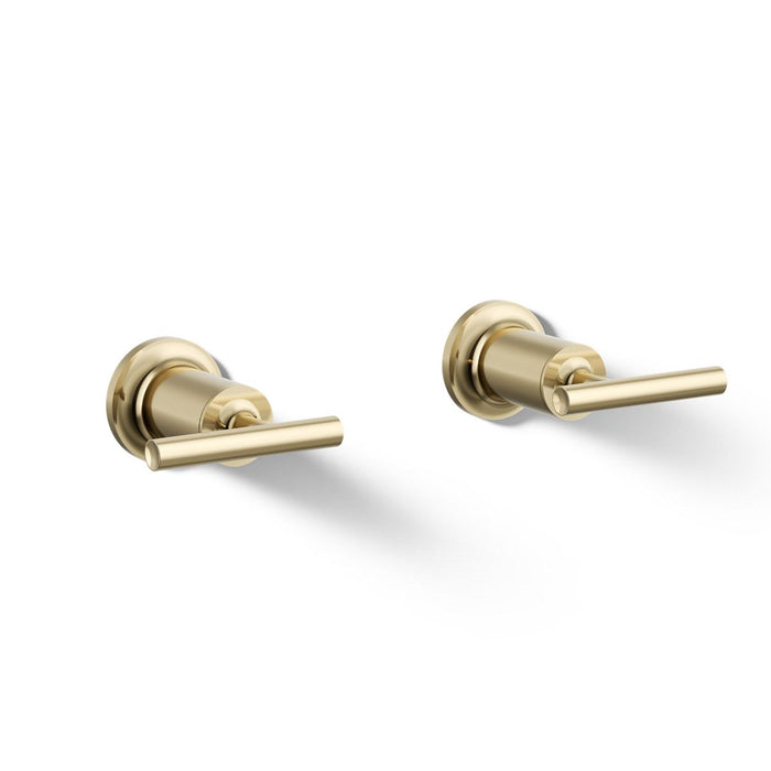 KOHLER K-T14429-4 Purist Deck- or wall-mount bath faucet handle trim with lever design, vibrant french gold - view 2
