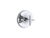 KOHLER K-T14488-3 Purist MasterShower temperature control valve trim with cross handle, polished chrome