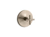 KOHLER K-T14488-3 Purist MasterShower temperature control valve trim with cross handle, vibrant brushed bronze