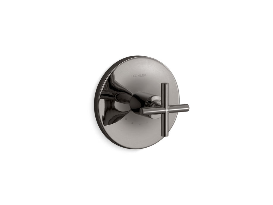 KOHLER K-T14488-3 Purist MasterShower temperature control valve trim with cross handle, vibrant titanium
