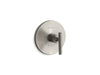 KOHLER K-T14488-4 Purist MasterShower temperature control valve trim with lever handle, vibrant brushed nickel