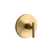 KOHLER K-T14488-4 Purist MasterShower temperature control valve trim with lever handle, vibrant moderne brushed gold
