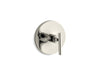 KOHLER K-T14488-4 Purist MasterShower temperature control valve trim with lever handle, vibrant polished nickel