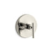 KOHLER K-T14488-4 Purist MasterShower temperature control valve trim with lever handle, vibrant polished nickel