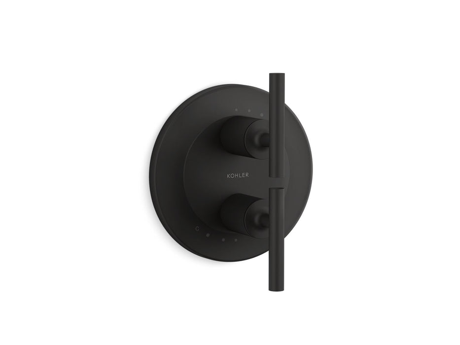 KOHLER K-T14489-4 Purist MasterShower temperature and volume control valve trim, matte black