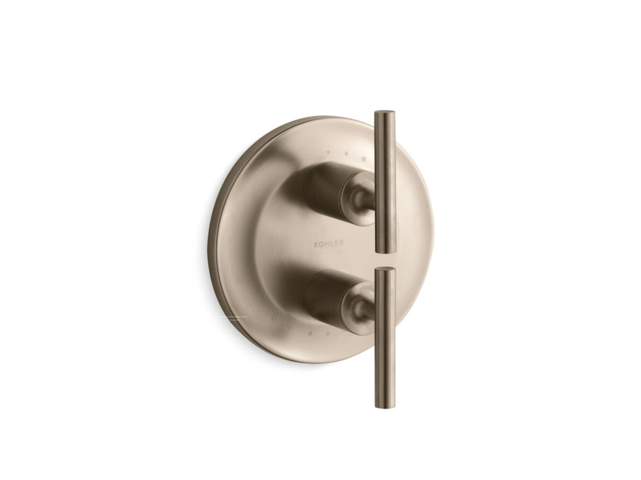 KOHLER K-T14489-4 Purist MasterShower temperature and volume control valve trim, vibrant brushed bronze