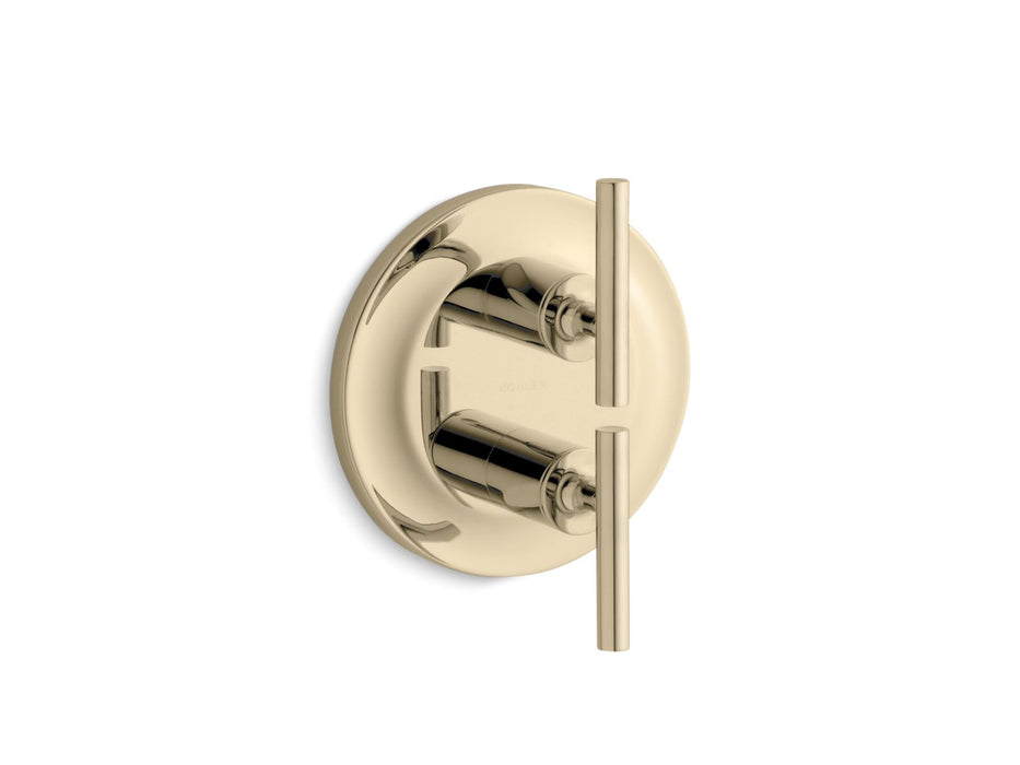 KOHLER K-T14489-4 Purist MasterShower temperature and volume control valve trim, vibrant french gold