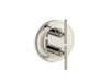 KOHLER K-T14489-4 Purist MasterShower temperature and volume control valve trim, vibrant polished nickel