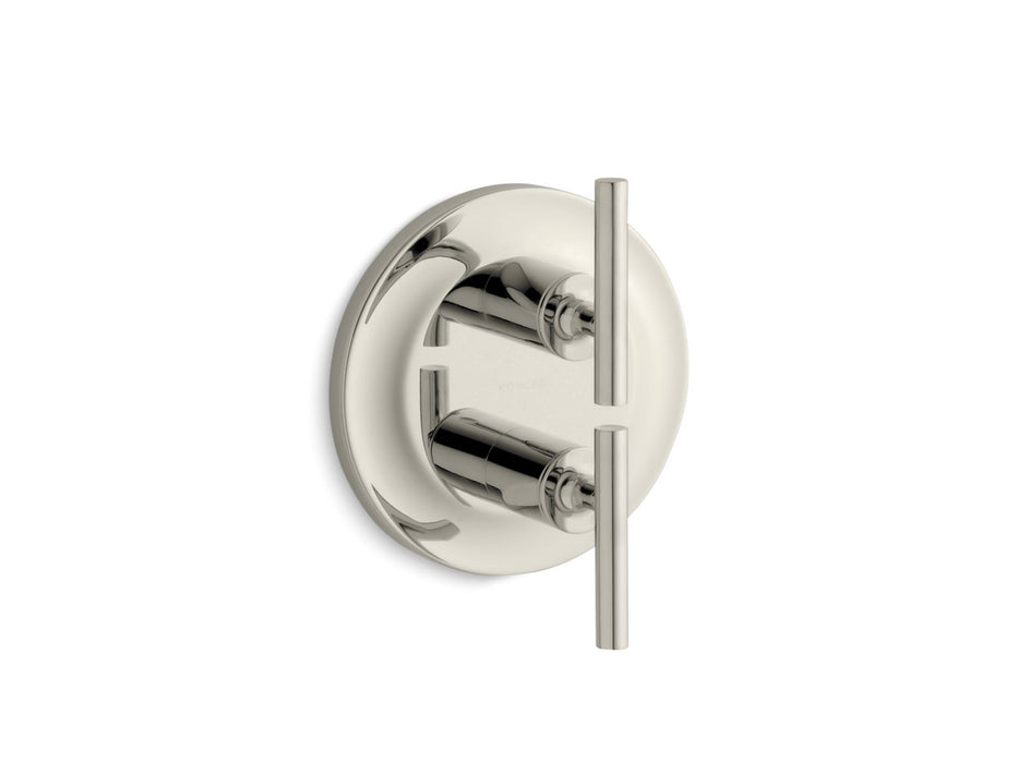 KOHLER K-T14489-4 Purist MasterShower temperature and volume control valve trim, vibrant polished nickel
