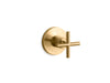 KOHLER K-T14490-3 Purist MasterShower volume control valve trim with cross handle, vibrant brushed moderne brass