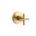 KOHLER K-T14490-3 Purist MasterShower volume control valve trim with cross handle, vibrant brushed moderne brass