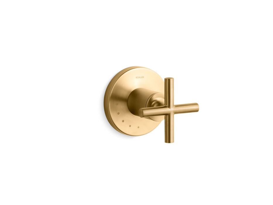 KOHLER K-T14490-3 Purist MasterShower volume control valve trim with cross handle, vibrant brushed moderne brass