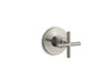 KOHLER K-T14490-3 Purist MasterShower volume control valve trim with cross handle, vibrant brushed nickel