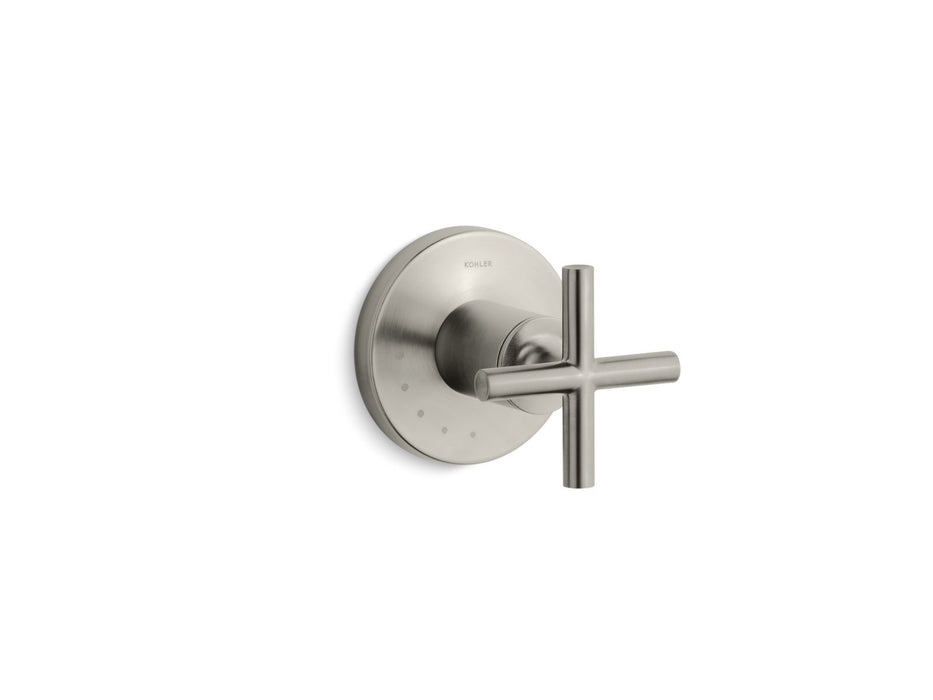 KOHLER K-T14490-3 Purist MasterShower volume control valve trim with cross handle, vibrant brushed nickel