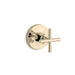 KOHLER K-T14490-3 Purist MasterShower volume control valve trim with cross handle, vibrant french gold