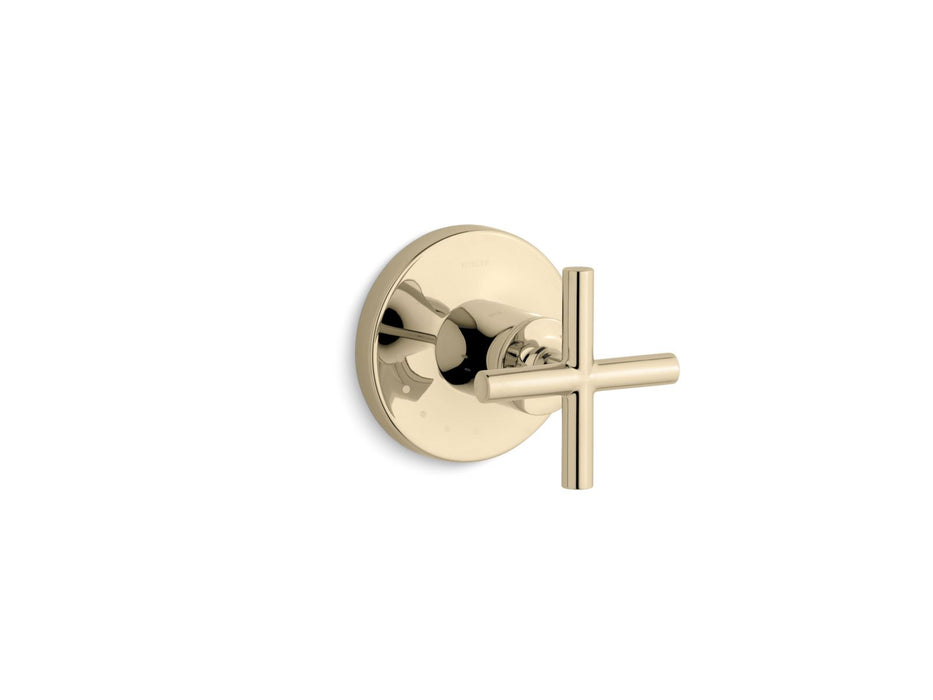 KOHLER K-T14490-3 Purist MasterShower volume control valve trim with cross handle, vibrant french gold