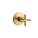 KOHLER K-T14490-3 Purist MasterShower volume control valve trim with cross handle, vibrant moderne brushed gold