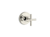 KOHLER K-T14490-3 Purist MasterShower volume control valve trim with cross handle, vibrant polished nickel