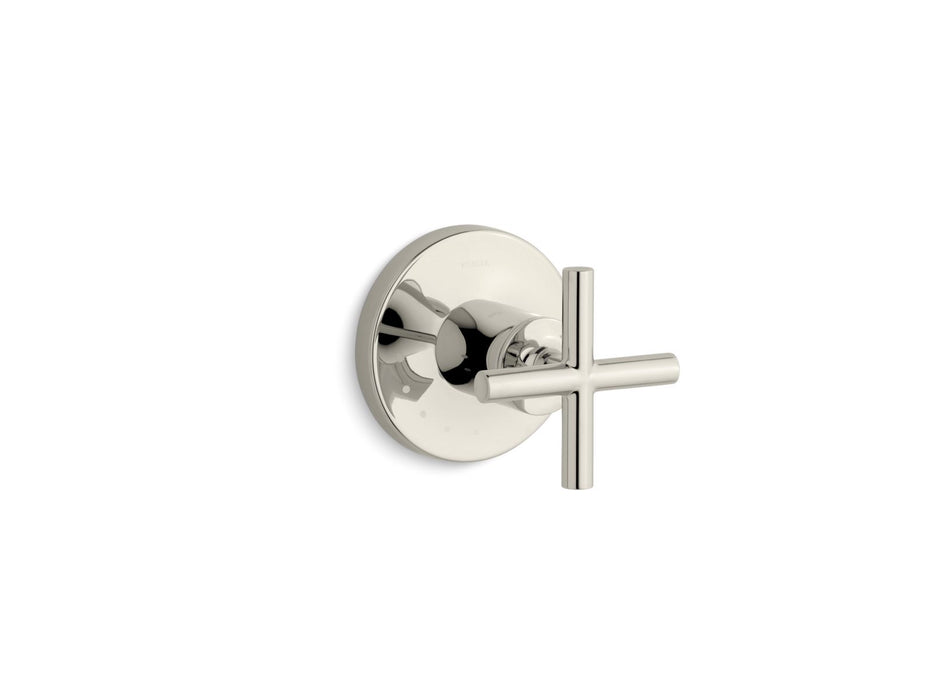 KOHLER K-T14490-3 Purist MasterShower volume control valve trim with cross handle, vibrant polished nickel