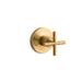 KOHLER K-T14491-3 Purist MasterShower transfer valve trim with cross handle, vibrant brushed moderne brass