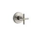 KOHLER K-T14491-3 Purist MasterShower transfer valve trim with cross handle, vibrant brushed nickel