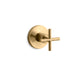 KOHLER K-T14491-3 Purist MasterShower transfer valve trim with cross handle, vibrant moderne brushed gold