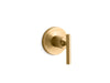 KOHLER K-T14491-4 Purist MasterShower transfer valve trim with lever handle, vibrant brushed moderne brass