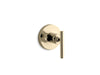 KOHLER K-T14491-4 Purist MasterShower transfer valve trim with lever handle, vibrant french gold