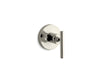 KOHLER K-T14491-4 Purist MasterShower transfer valve trim with lever handle, vibrant polished nickel