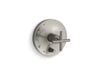 KOHLER K-T14501-3 Purist Rite-Temp valve trim with push-button diverter and cross handle, vibrant brushed nickel