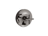 KOHLER K-T14501-3 Purist Rite-Temp valve trim with push-button diverter and cross handle, vibrant titanium