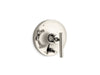 KOHLER K-T14501-4 Purist Rite-Temp valve trim with push-button diverter and lever handle, vibrant polished nickel