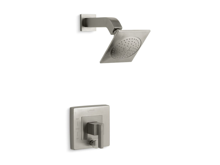 KOHLER K-T14665-4 Loure Rite-Temp Shower Trim Kit with Push-button Diverter, 2.5 GPM, vibrant brushed nickel